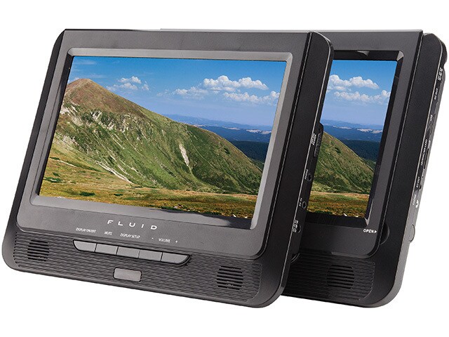 Fluid 9in dual screen portable DVD player