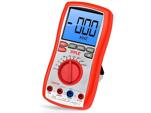 Pyle PLTM40 Digital LCD Multi Meter with Test Leads and Stand