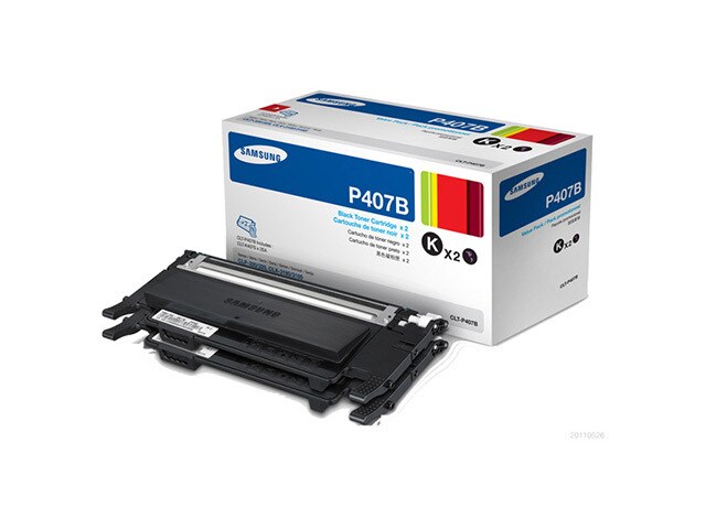 Samsung CLT P407B Laser Printer Toner Cartridge Value 2 Pack Black
