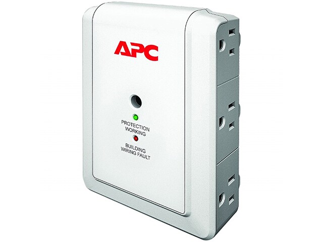 APC P6W Essential SurgeArrest AC 120V 6 Outlet with Wall Mount White
