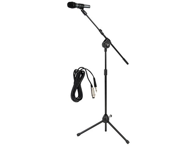 Pyle PMKSM20 Microphone and Tripod Stand with Extending Boom Mic Cable Package