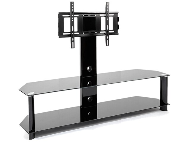 TygerClaw LCD8006BLK 30 quot; 50 quot; Double Layer TV Stand with Mounting Bracket Black
