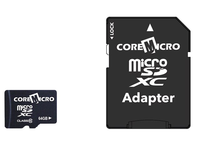 CoreMicro 64GB microSDXC Class 10 Card with SDHC Adapter
