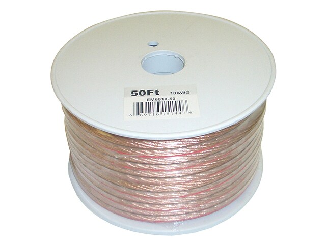 Electronic Master EM681050 50 Ft 2 Wire Speaker Cable with 10 AWG Copper