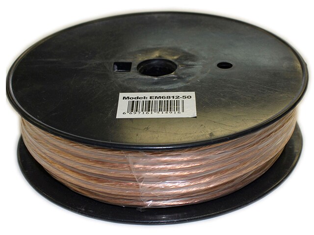 Electronic Master EM681250 50 Ft 2 Wire Speaker Cable with 12 AWG Copper