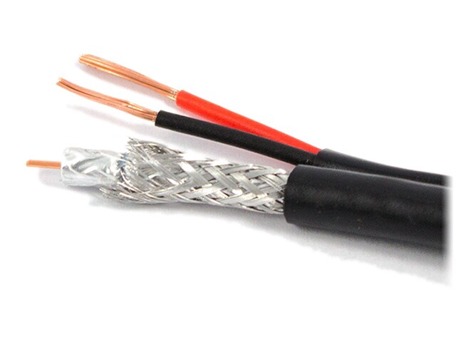 TygerWire RG5951500B 152m 500 RG59 Coaxial Cable with 2 Power Cable Black