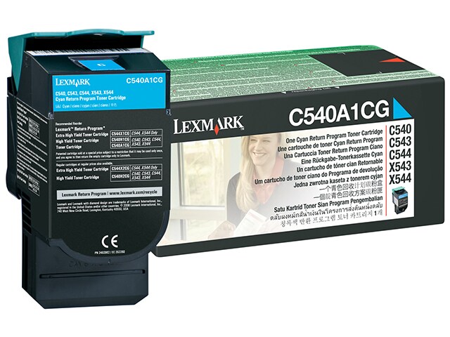 Lexmark C540A1CG C54x X54x Return Program Toner Cartridge Cyan