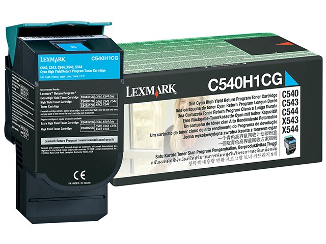 Lexmark C540H1CG High Yield Return Program Toner Cartridge Cyan