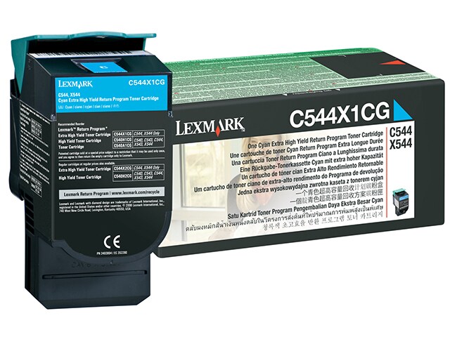 Lexmark C544X1CG Extra High Yield Return Program Toner Cartridge Cyan