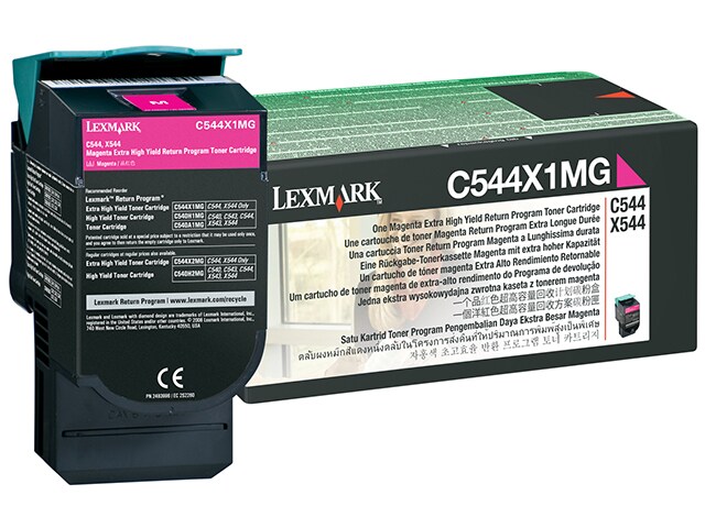 Lexmark C544X1MG Extra High Yield Return Program Toner Cartridge Magenta