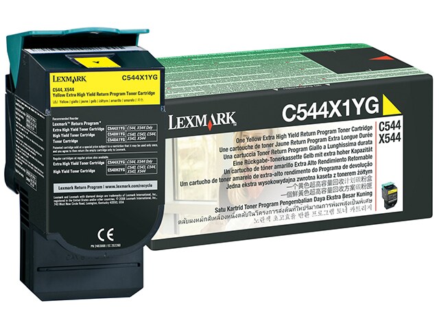 Lexmark C544X1YG Extra High Yield Return Program Toner Cartridge Yellow