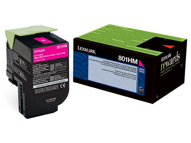 Lexmark 80C1HM0 High Yield Return Program Toner Cartridge Magenta