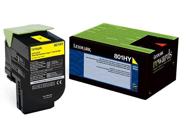 Lexmark 80C1HY0 High Yield Return Program Toner Cartridge Yellow