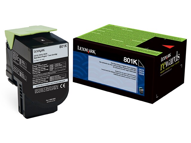 Lexmark 80C10K0 801K Return Program Toner Cartridge Black