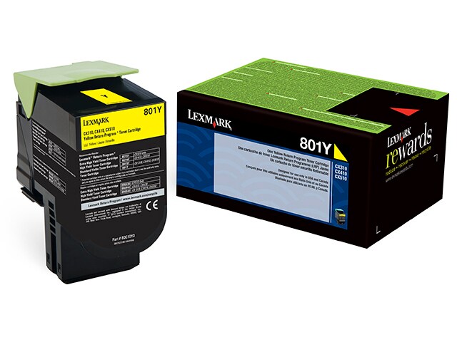 Lexmark 80C10Y0 801Y Return Program Toner Cartridge Yellow