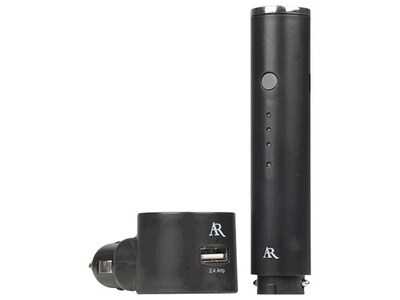Acoustic Research Power Bank Plus Car Charger With USB Outlet - Black