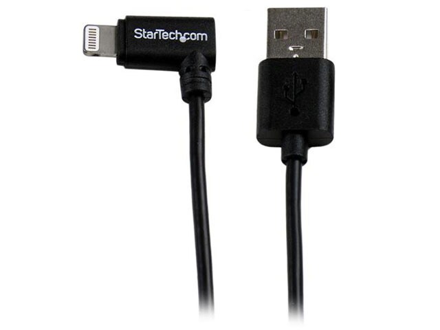 Startech 2m 6 Angled Apple Lightning Connector to USB Cable Black