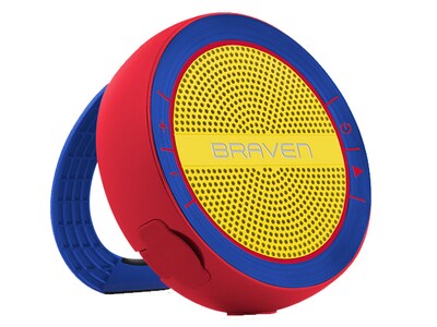 BRAVEN Mira Series Ultra-Portable Waterproof Bluetooth® Speaker - Red, Blue & Yellow