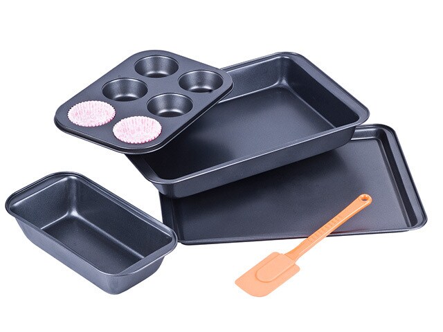 Modern Homes 5 Piece Bakeware Set with BONUS 12 Muffin Liners