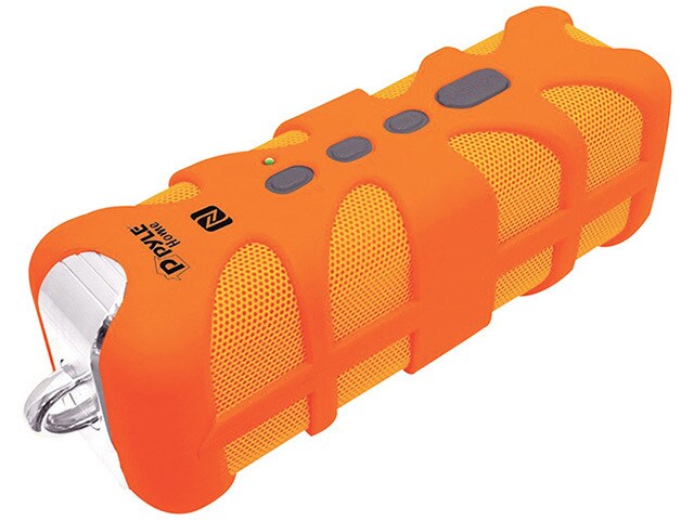Pyle Rugged Splash Proof Marine Grade Portable Bluetooth Speaker Orange