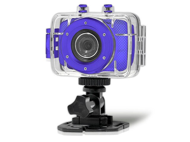 Pyle HD Sport Action Camera with Shockproof Case and Mount Blue