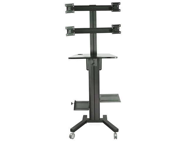 TygerClaw LVW8607 Mobile 4 TVs Stand with PC Holder