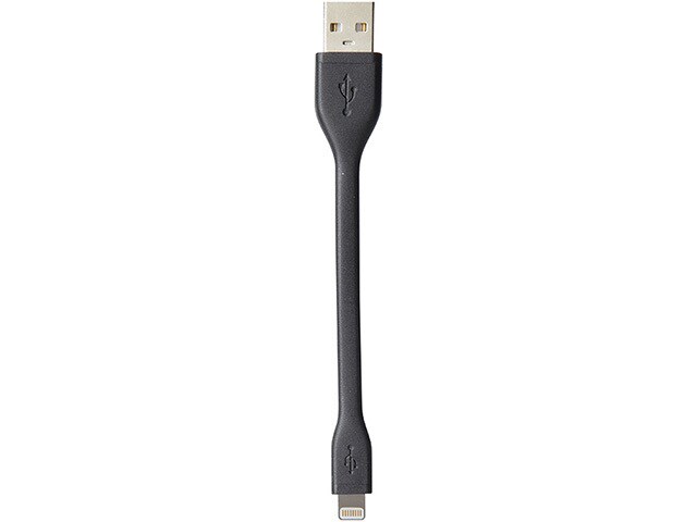 Nexxtech 10cm Flexible USB to Lightning Cable Black