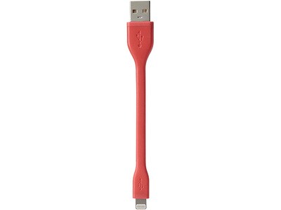 Câble flexible 10 cm USB vers Lightning de Nexxtech - corail