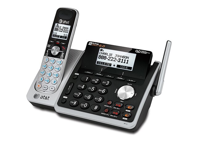 AT T TL88102 DECT 6.0 2 Line Cordless Phone with Answering System