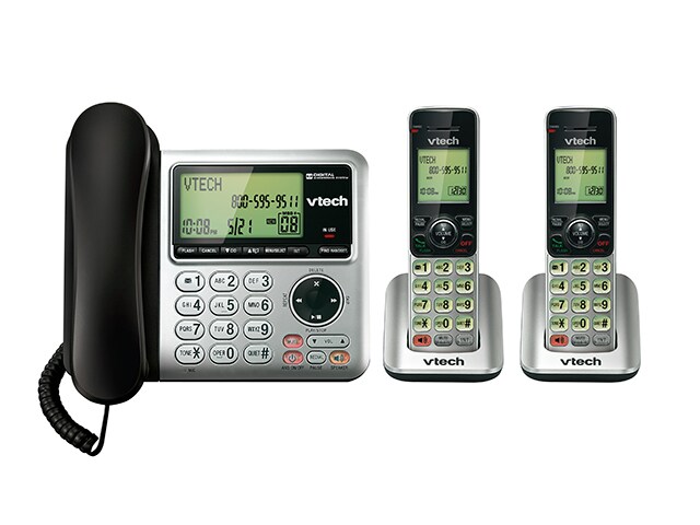 VTech CS6649 2 2 Handset Corded Cordless Answering System with Caller ID Call Waiting