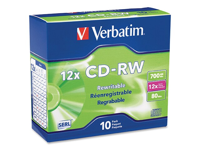 Verbatim Rewritable 12X 700MB CD RW 10 Pack