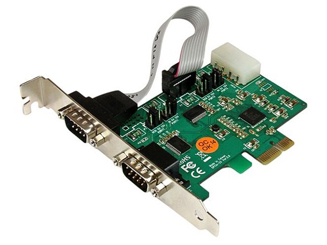 StarTech PEX2S553S 2 Port PCIe RS232 Serial Card with Power Output and ESD Protection