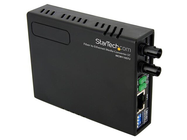 StarTech MCM110ST2 10 100 Multi Mode ST Fiber Copper Fast Ethernet Media Converter
