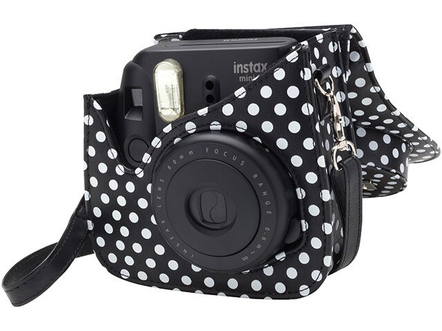 Fujifilm Instax Mini 8 Groovy Case Black White Polka Dots