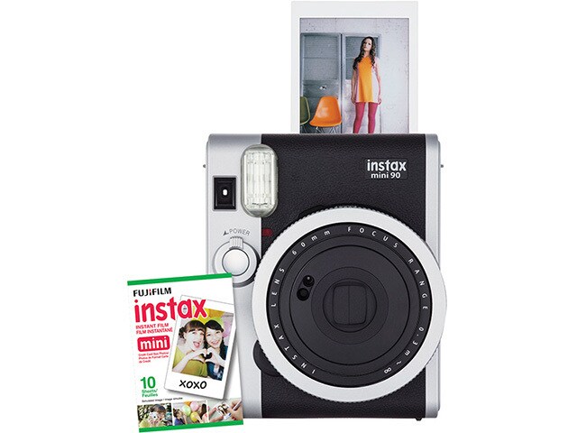 Fujifilm Instax Mini90 NEO CLASSIC Camera with 10 Exposure Film Black