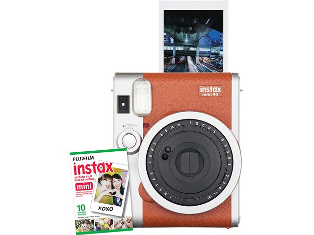 Fujifilm Instax Mini90 NEO CLASSIC Camera with 10 Exposure Film Brown