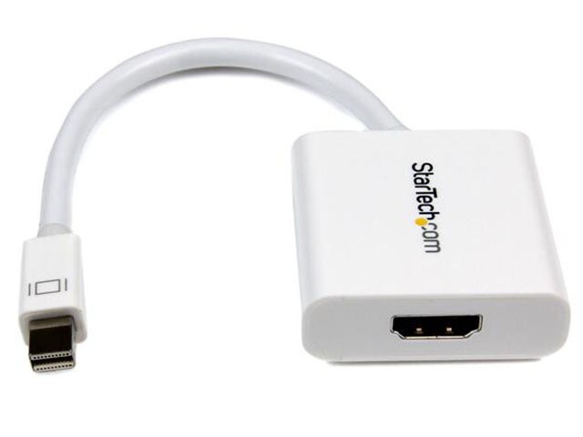 StarTech MDP2HDSW Mini DisplayPort to HDMI Active Video and Audio Adapter Converter Mini DP to HDMI 1920x1200 White