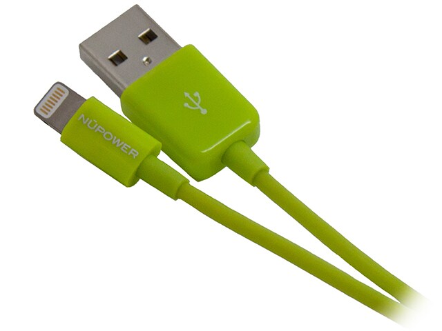NuPower NU2102GN 1.2m 3.9 USB Charge Sync Lightning Cable Green