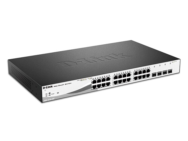 D Link DGS 1210 28P WebSmart 28 Port Gigabit PoE Switch with 24 PoE and 4 SFP Ports