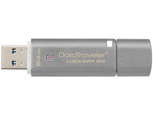Kingston DataTraveler Locker G3 64GB USB 3.0 Drive with Hardware Encryption