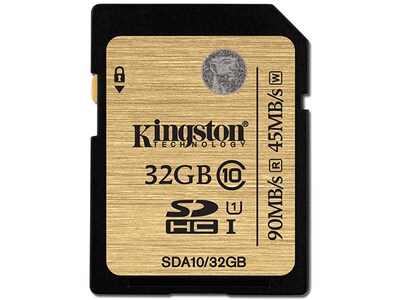 Carte mémoire SDXC de classe 10 UHS-I 90R/45W de Kingston - 32 Go