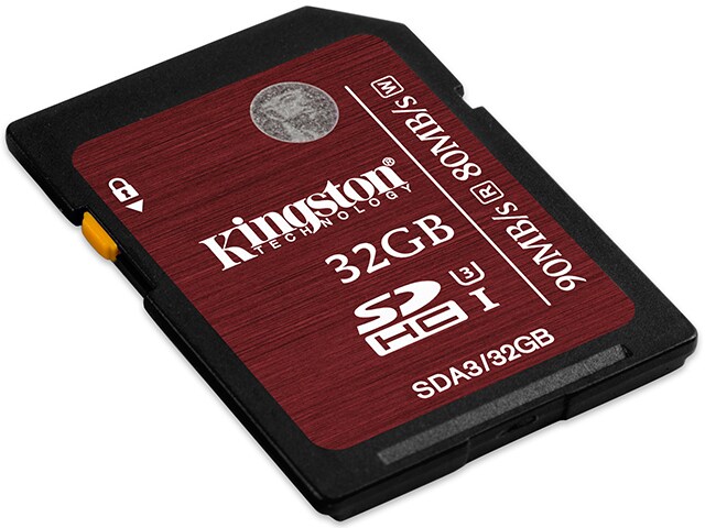 Kingston 32GB SDHC UHS I Speed Class 3 90R 80W Flash Card