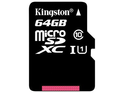 Carte mémoire MicroSDXC de classe 10 UHS-I de Kingston - 64 Go