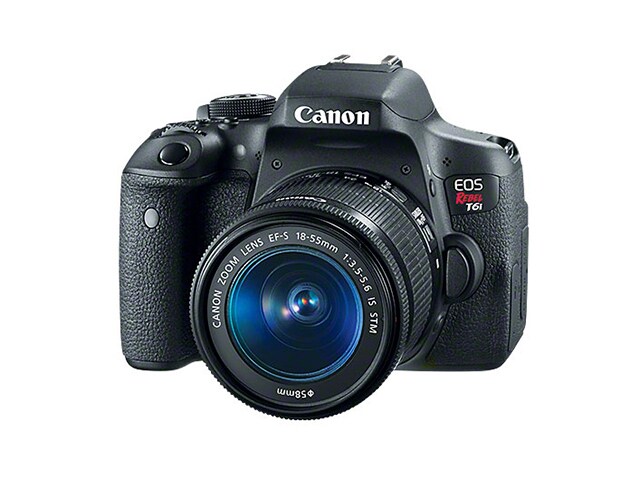 Canon Rebel T6i 24.2MP DSLR Camera with EF S 18 55mm f 3.5 5.6 IS STM lens Black