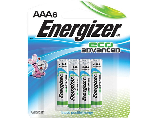 Energizer EcoAdvanced AAA Batteries 6 Pack