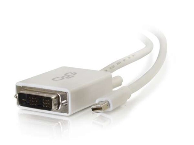 C2G 54338 1.8m 6ft Mini DisplayPort Male to Single Link DVI D Male Adapter Cable White