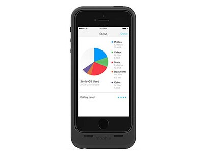 mophie Space Pack Battery Case with 64GB Storage for iPhone 5/5s - Black