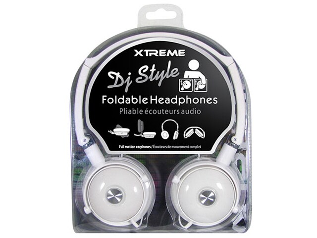 Xtreme Cables DJ Style Foldable On Ear Headphones White