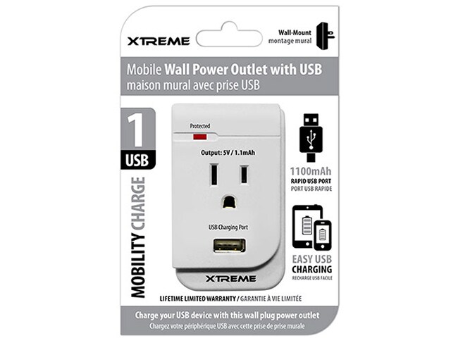 Xtreme Cables 28110 1100mAh USB Wall Charger White