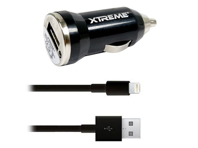 Xtreme Cables 88921 2.1A USB Car Charger with Micro USB Cable Black